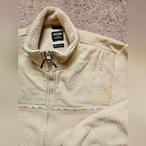 Prana Hurricane Full Zip Sherpa Jacket Cliffside Ivory Standard Fit Womens XS